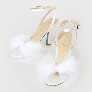 Betsey Johnson Feather Satin Heels
